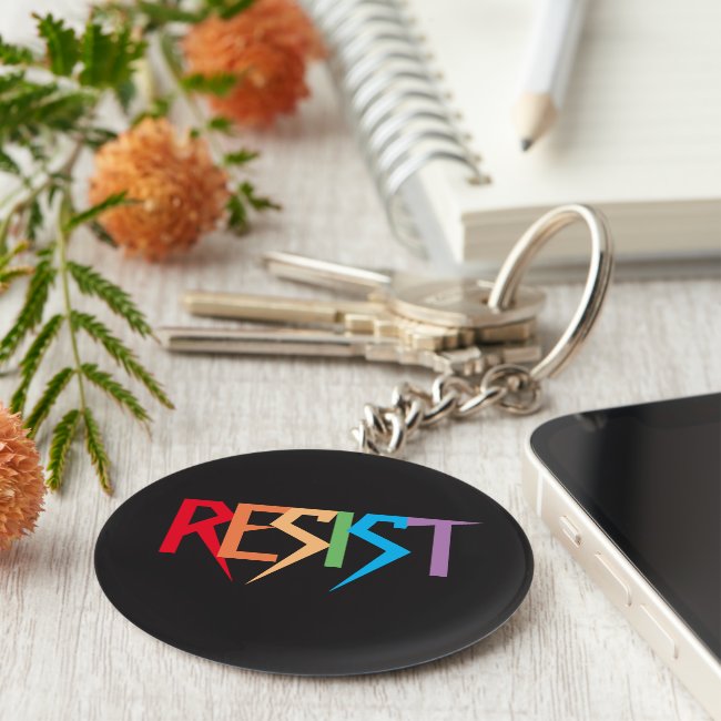 Resist in Rainbow Colors Keychain