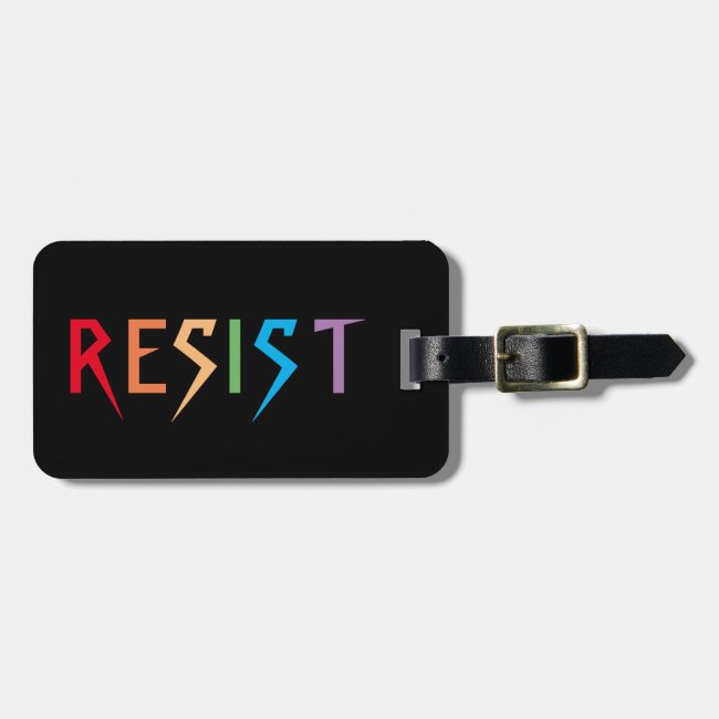 Resist in Rainbow Colors Luggage Tag
