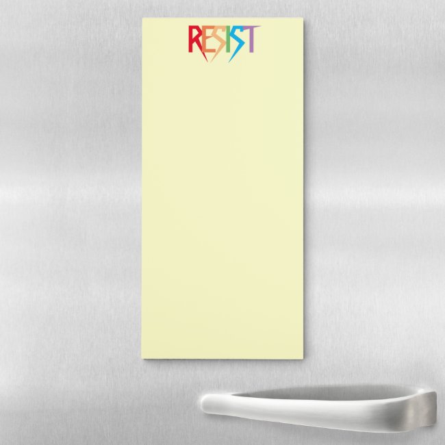 Resist in Rainbow Colors Magnetic Fridge Notepad