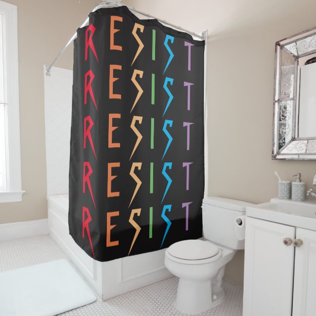 Resist in Rainbow Colors Shower Curtain