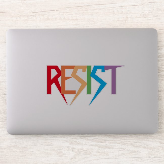 Resist in Rainbow Colors Vinyl Contour Sticker