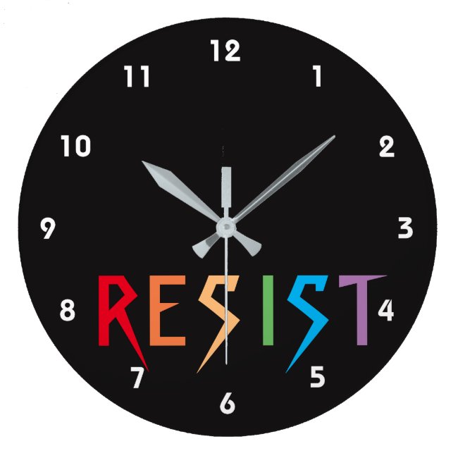 Resist in Rainbow Colors Wall Clock