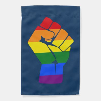 #Resist LGBT Rainbow Raised Fist Protest Garden Flag