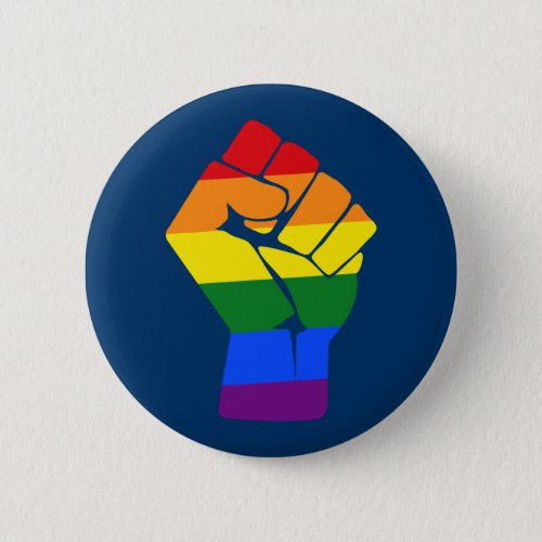 Resist LGBT Rainbow Raised Fist Protest Pinback Button
