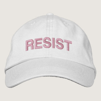 Resist light pink modern typography feminist embroidered baseball cap