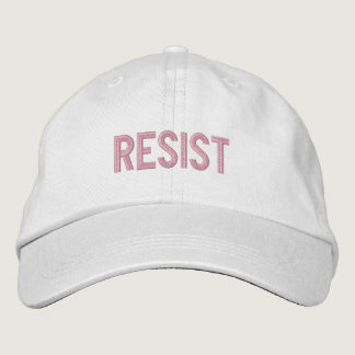 Resist light pink white embroidered baseball cap