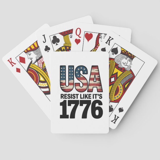 Resist Like It's 1776 Patriotic Soldiers USA Poker Cards (Back)