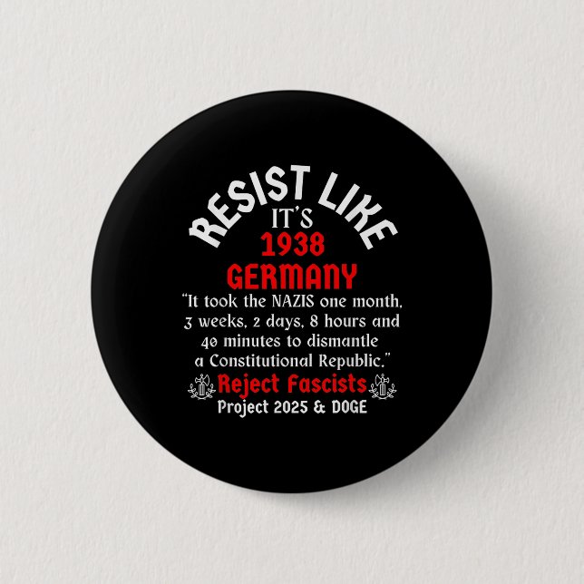 Resist Like Its 1938 Germany _2  Button (Front)