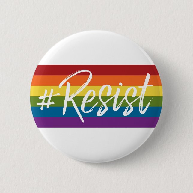 #Resist - Love Trumps Hate - Anti Donald Trump Button (Front)