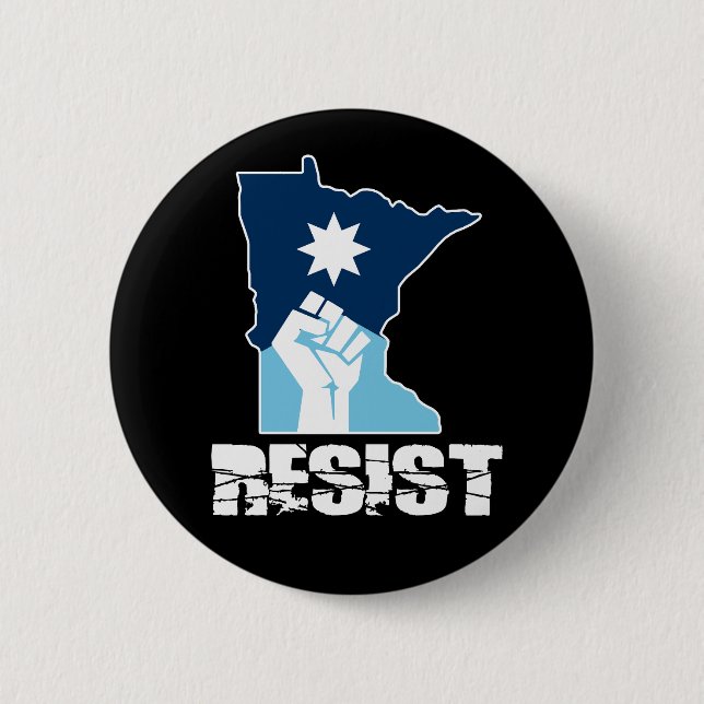 Resist Minnesota Raised Fist Button (Front)