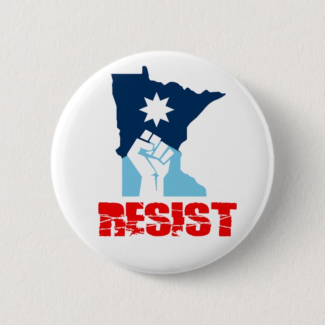 Resist Minnesota Raised Fist Button (Front)