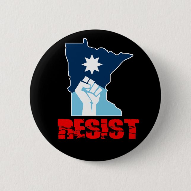 Resist Minnesota Raised Fist Button (Front)