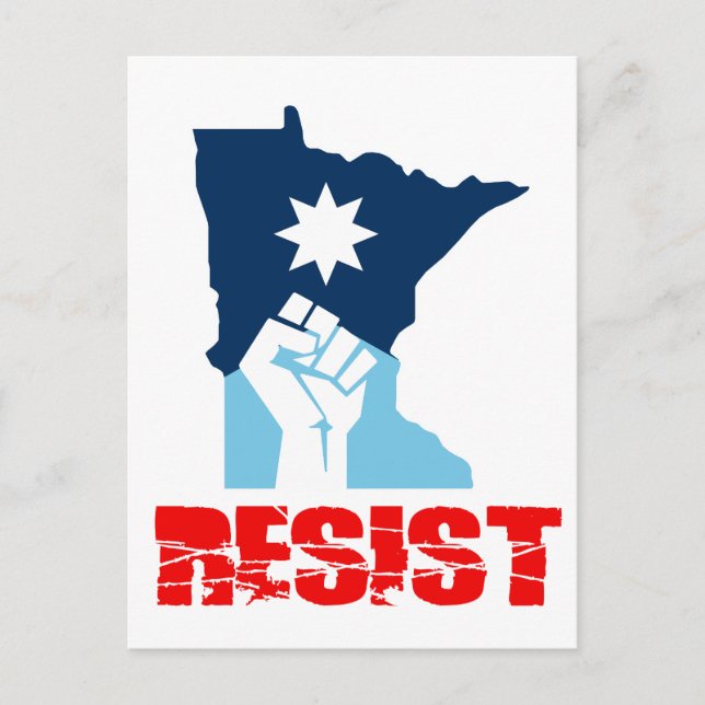 Resist Minnesota Raised Fist Postcard (Front)