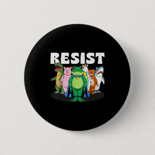 Resist No King Portland Frog Costume Activists Gro Button