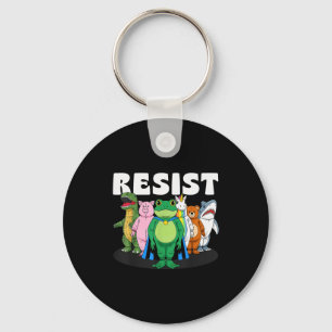 Resist No King Rtland Frog Costume Activists Group Keychain