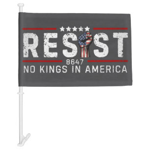 Resist No Kings In America Car Flag