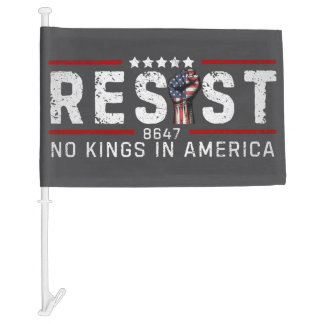 Resist No Kings In America Car Flag