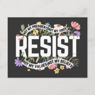 Resist Not My President Anti-Trump Hands Off Postcard