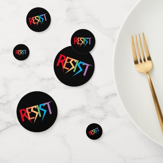 Resist on Rainbow Colors Table Confetti
