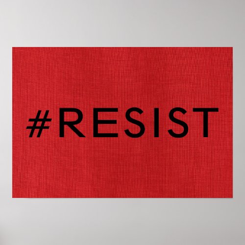 Resist on Red Linen Texture Photo Poster