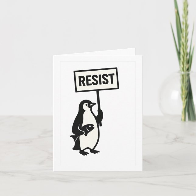 Resist Penguin Activism Graphic 1  Card (Front)