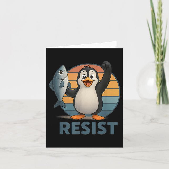 Resist Penguin Activism Penguins Protest Against T Card (Front)