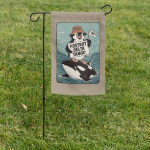 Resist Penguin Activism Vintage Protest  Garden Flag