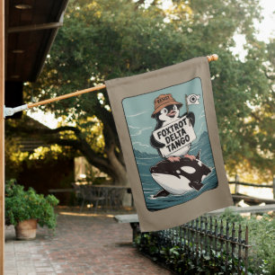 Resist Penguin Activism Vintage Protest  House Flag