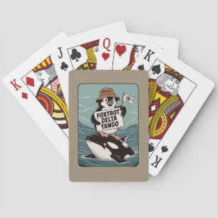 Resist Penguin Activism Vintage Protest Poker Cards