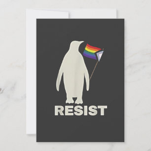 Resist Penguin Against Tariffs LGBT Anti Trump Holiday Card