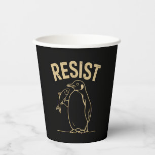 Resist Penguins Activism Protest Vintage Paper Cups