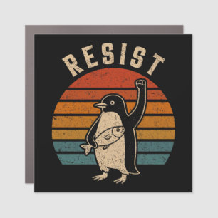 Resist Penguins Protest Against Tariffs Car Magnet