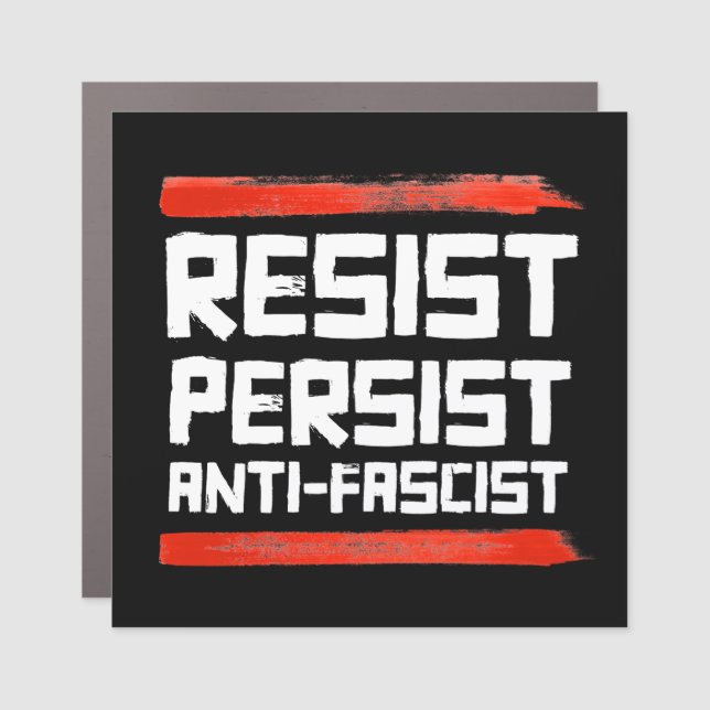 RESIST PERSIST ANTI-FASCIST CAR MAGNET (Front)