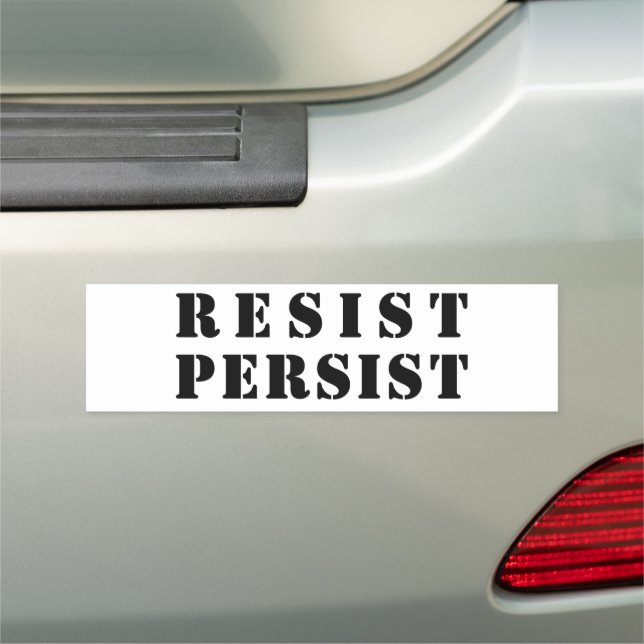 "resist persist" Black letters - white background Car Magnet (In Situ)