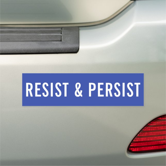Resist & Persist bold political blue Car Magnet (In Situ)