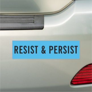 Resist & Persist bold political bright blue Car Magnet