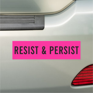 Resist & Persist bold political hot pink Car Magnet