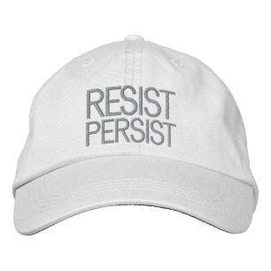 Resist Persist light pink white Embroidered Baseball Cap