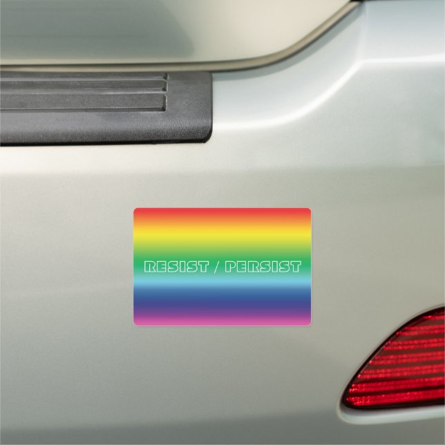 resist persist - Pride lgbtq lgbt queer Car Magnet (In Situ)