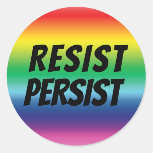 Resist persist rainbow colors pride lgbtq lgbt classic round sticker