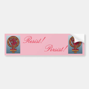 resist persist raised fist bumper sticker