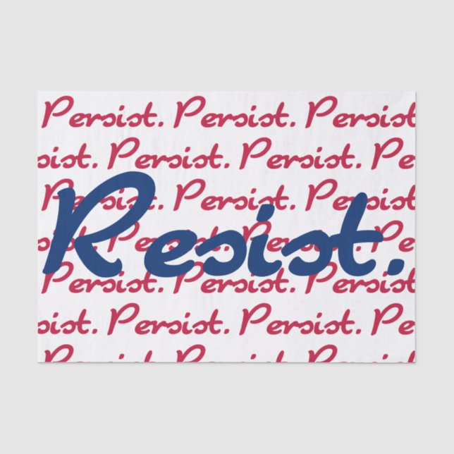 Resist Persist Red White and Blue Resistance Tissue Paper (Front)
