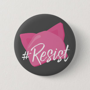 #resist pink cat hat for women - Anti Donald Trump Button