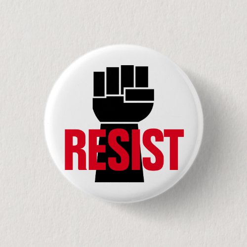 Resist President Trump _ Anti Trump Black Fist Button