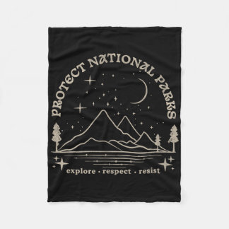 Resist Protect Our National Parks Graphic Anti Tru Fleece Blanket