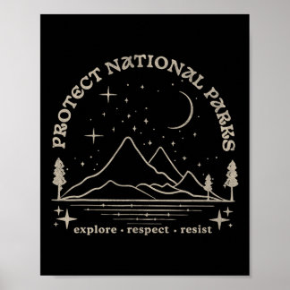 Resist Protect Our National Parks Graphic Anti Tru Poster
