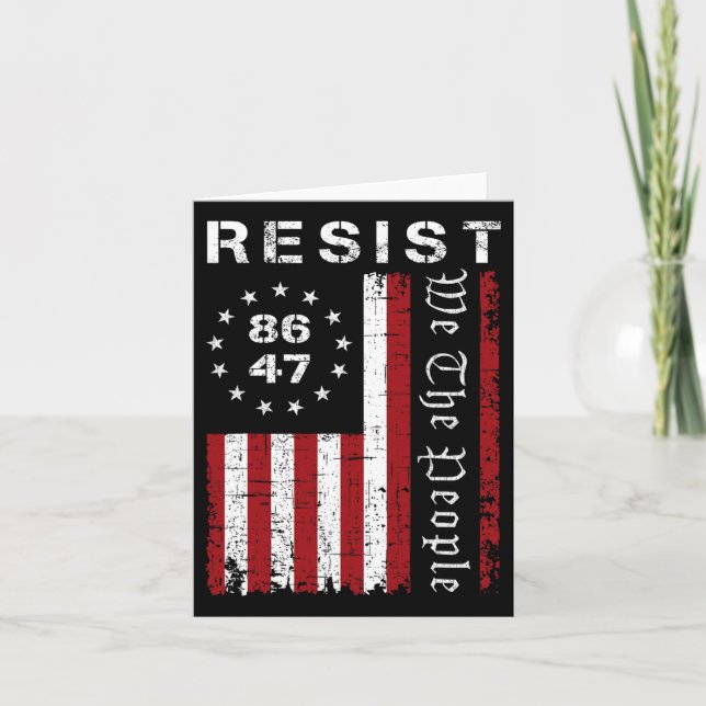 Resist Protest We The People 8647 86 47 Flag Prote Card (Front)