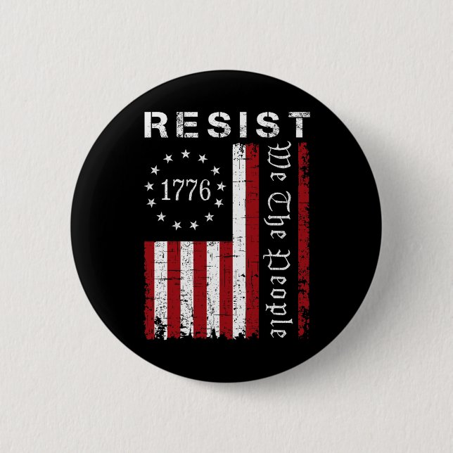 Resist Protest We The People Flag Protest Save Dem Button (Front)