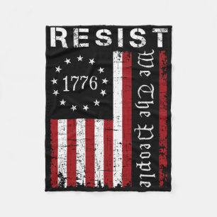 Resist Protest We The People Flag Protest Save Dem Fleece Blanket