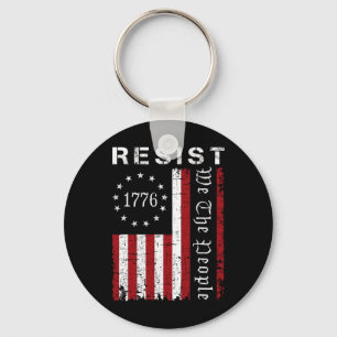 Resist Protest We The People Flag Protest Save Dem Keychain